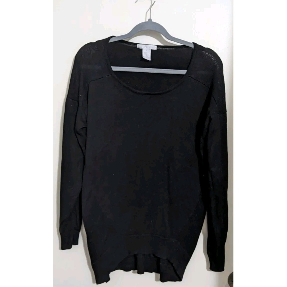 Women's  Design History Sweater L Black High Low Sweater‎ Office Work Casual
